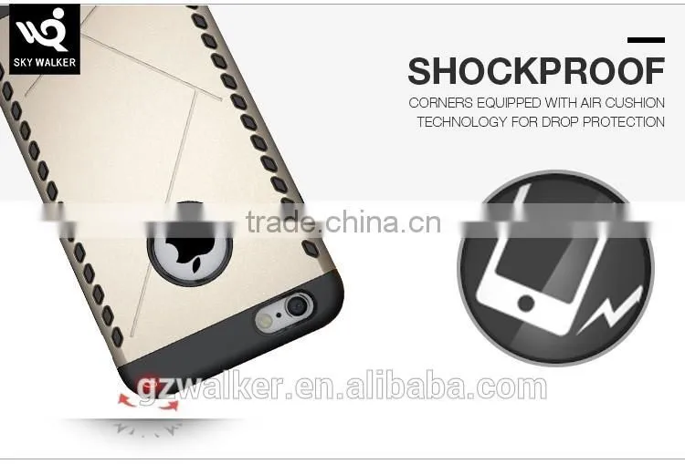 2016 wholesale prodcut fashion 2 in 1 shockproof shield cell phone case mobile phone back cover for iPhone 5 6 6s 6plus