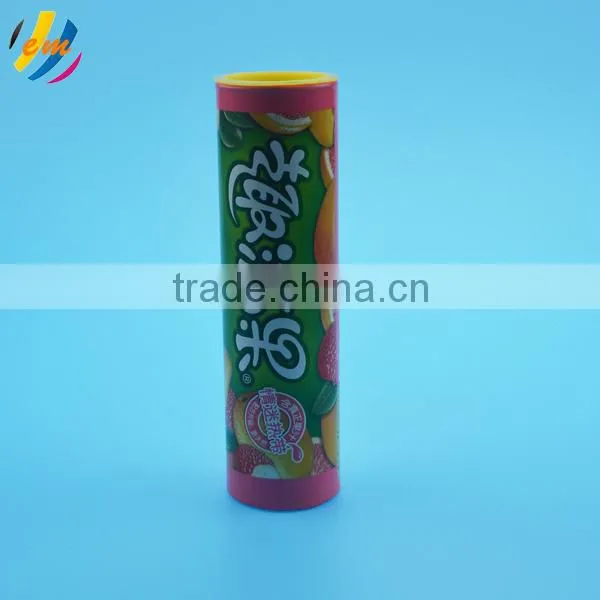 Airtight paper tube food packaging with plastic lid