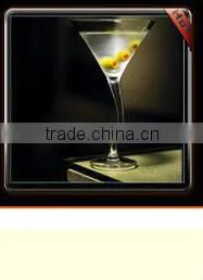 Blowning clear martini glass with heavy thick stem