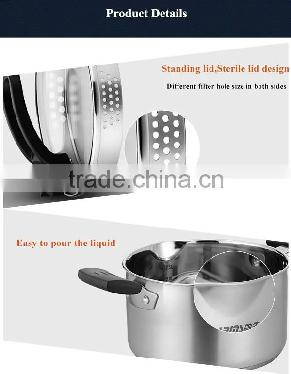 Induction PP handle cooking pots stainless steel stock pots