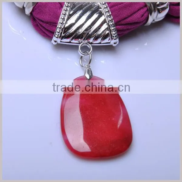 Red Stone Necklace Jewelry Scarf