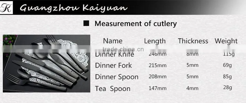 black gold cutlery,cutlery black stainless,black metal cutlery
