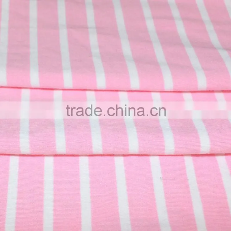 Women's Clothing High Quality t shirt 95 cotton 5 spandex stripe fabric