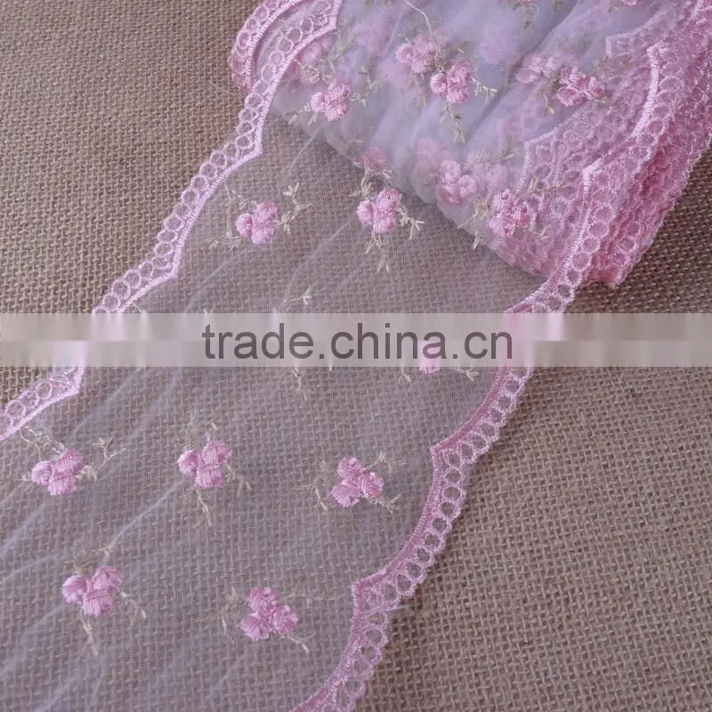 New embroidery bridal lace trimming hot sell five color in stock wide:15cm