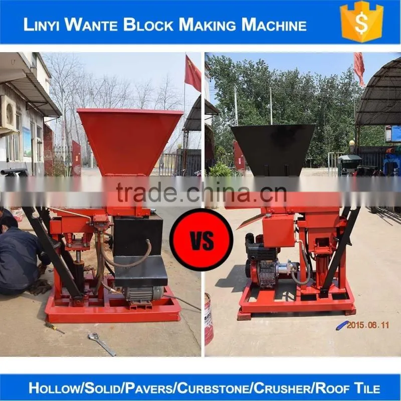 WANTE BRAND WT1-25 ECO BRAVA CLAY INTERLOCKING BRCK MACHINE WITH BIG HOPPER