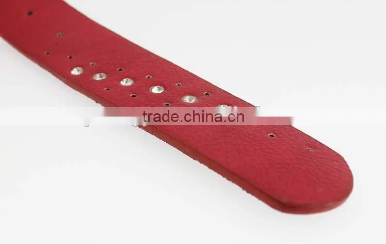 Women's fashion rhinestone studded belt with shiny gold rhinestone buckles in yiwu