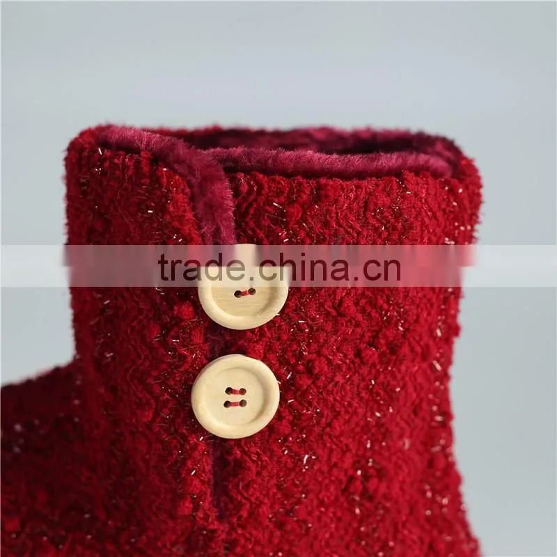 Ladies slipper boots with button