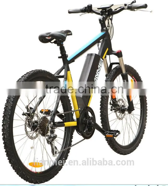 Mountain e-bike with new battery case ,high qulity front shock