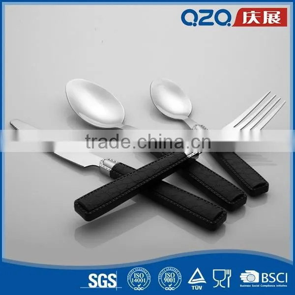 Food grade material eco-friendly wear resistant dinner black fork spoon set