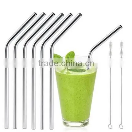 Stainless Steel Drinking Straw 4PCS Straws With Brush