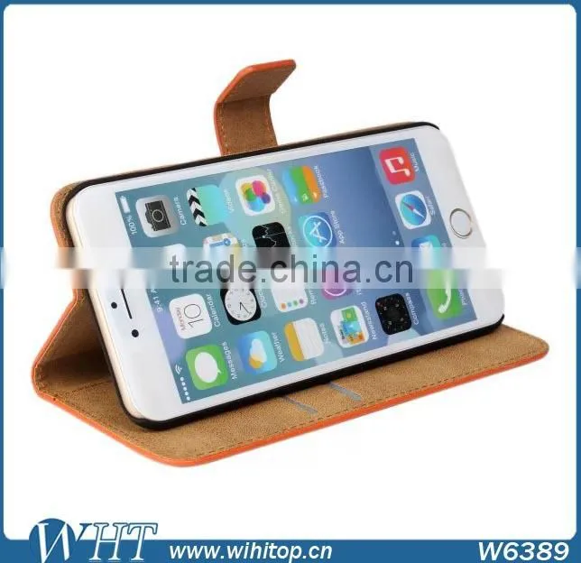 Luxury Genuine Leather Cover Case For iPhone 6 Plus 5.5 Inch Wholesale Case
