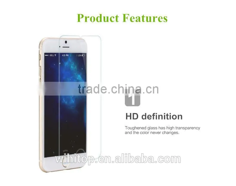 Factory Price 0.26MM 9H Round Edge for iPhone 6 Mobile Phone Tempered Glass Screen Protector