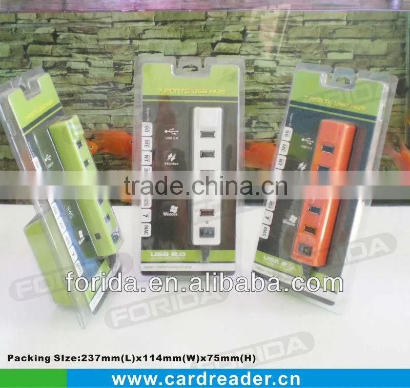 Hot selling usb hub 7 port ,colorful usb adapter