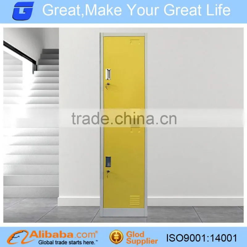 Factory Good Price Single Column Powder Coated Two Door Metal Locker Storage Cabinets