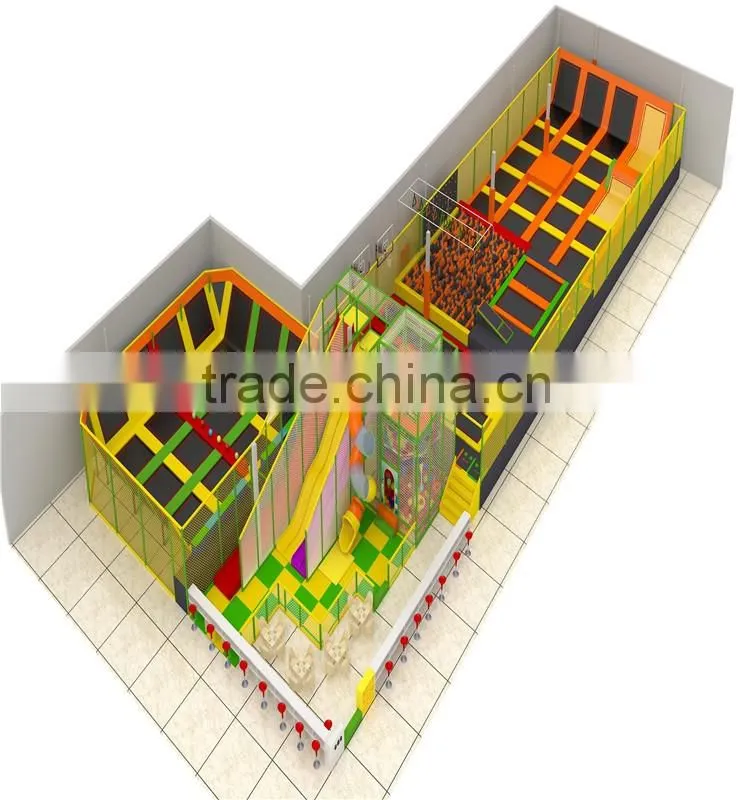 large trampoline party supplies for kids and adults games with ocean ball pool and foam pit and big slide