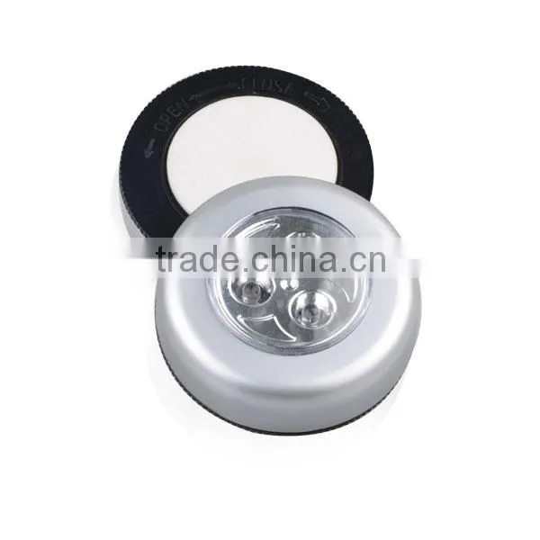 Colorful 3 LED push led light touch light