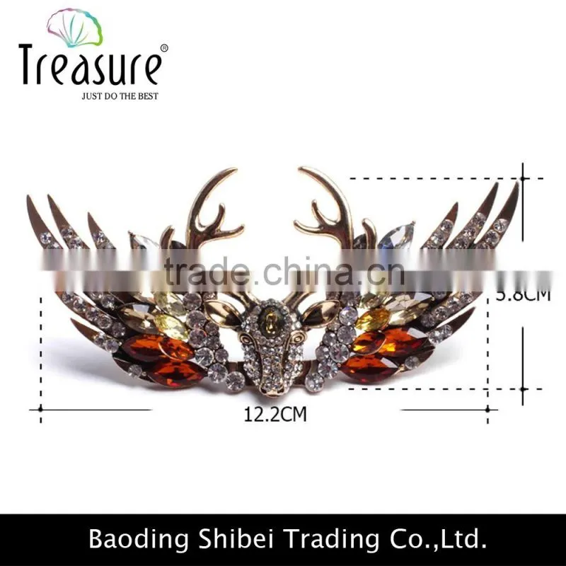 2015 brand new Fashion rhinestone diamond snowflake brooch antler shape rhinestone brooch