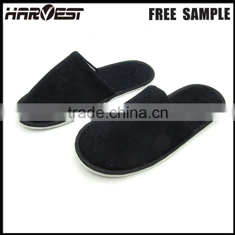 Cheapest black house slipper for guest , winter indoor home slipper