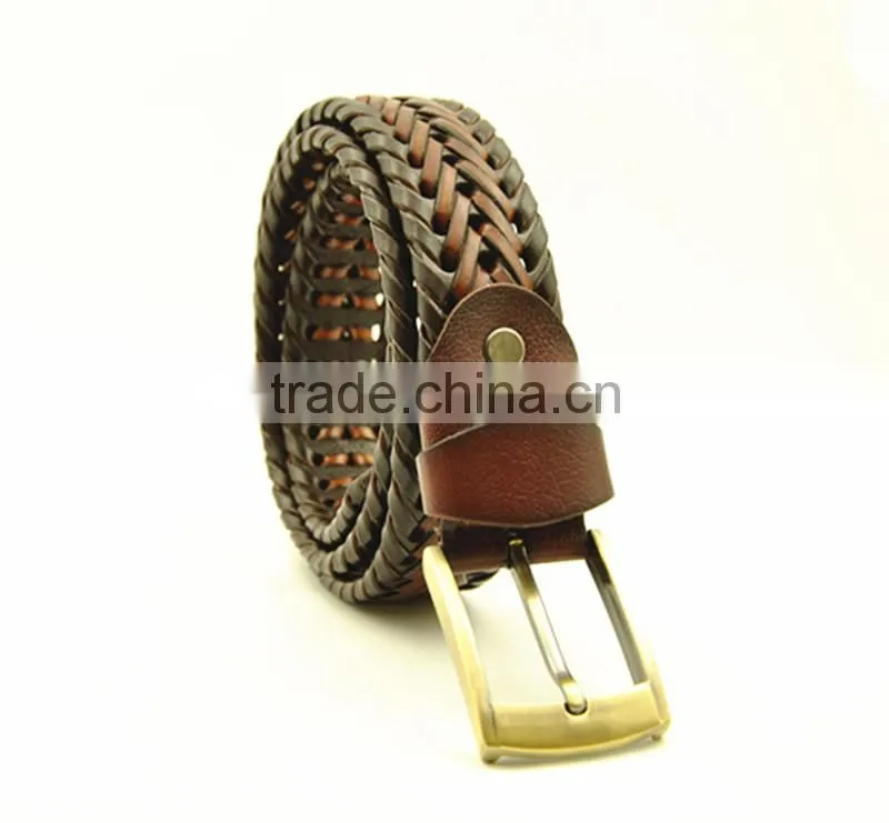 2015 bonded leatehr Braided Belt for Men