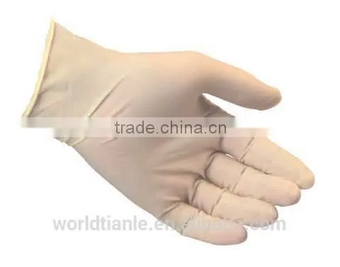Latex exam gloves for protection,lightly powdered,5.0mil
