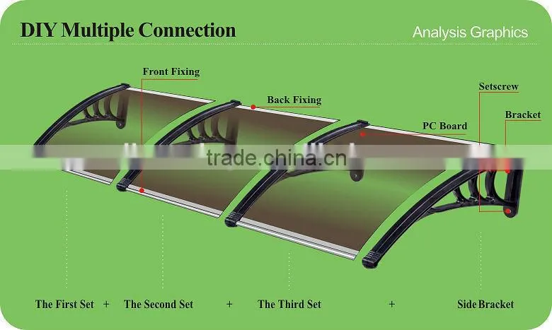Affordable Outdoor DIY polycarbonate doors canopy rain shelter