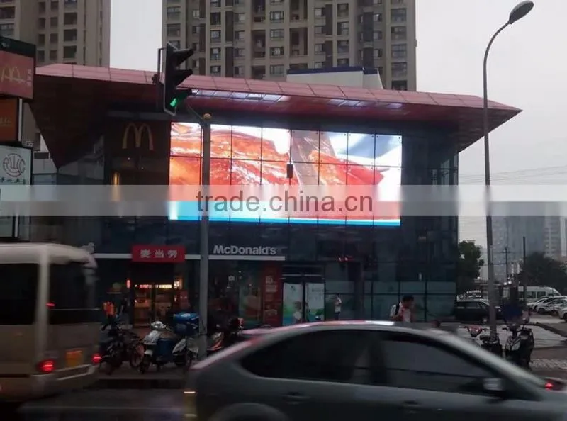 outdoor led display screen billboard , P10 glass transparent led display for retail store digital video screen