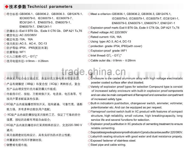 Explosion proof control box IP65 best selling
