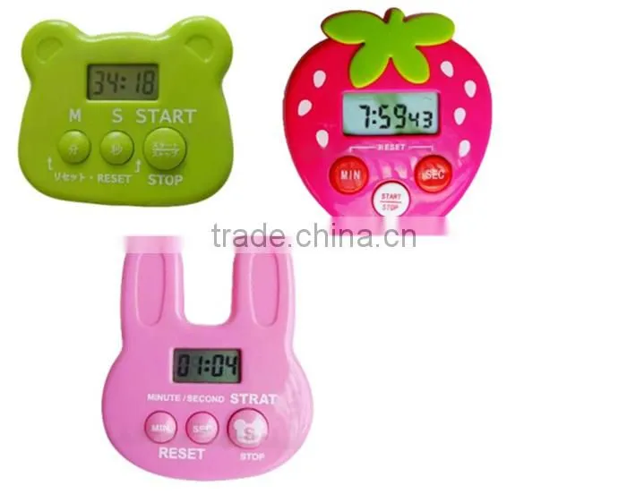 Mushroom style LCD Display Digital Kitchen Timer with Magnetic Function