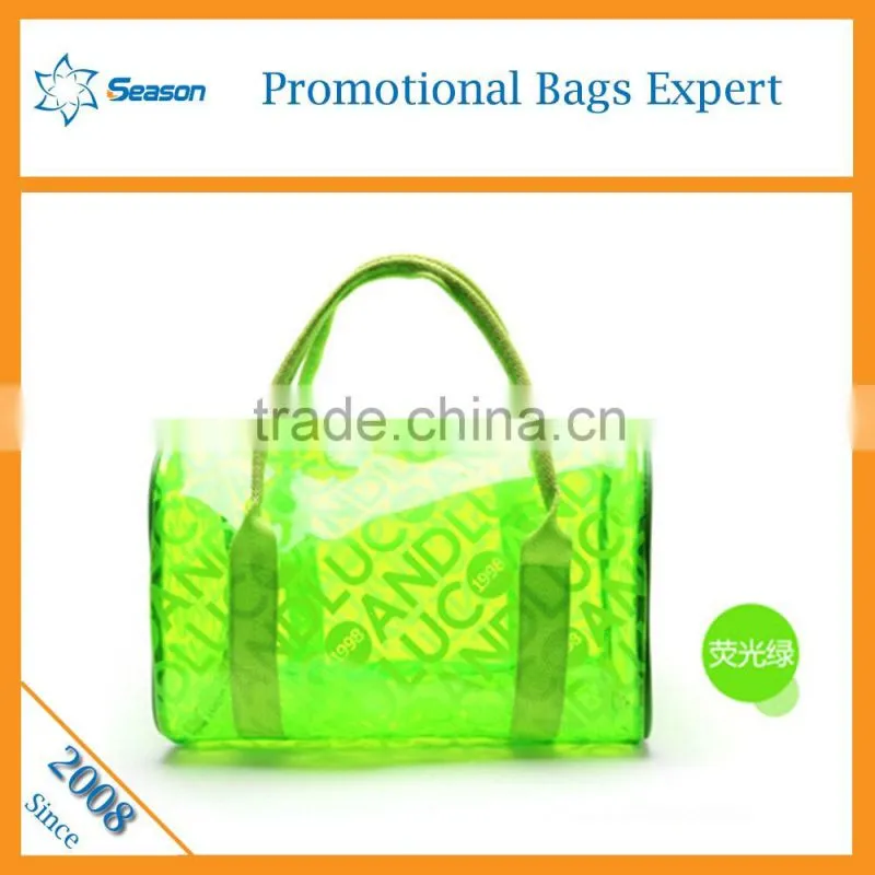 Wholesale transparent PVC beach bag utility tote bag bags cosmetic