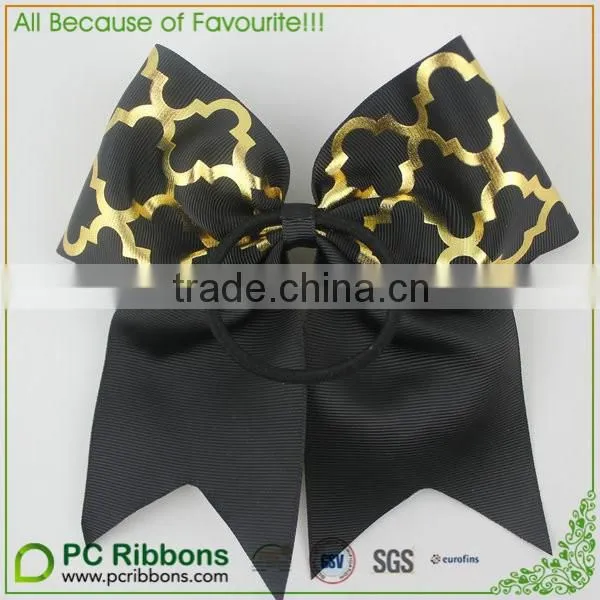 3" Black and White Chevron Cheer Bow