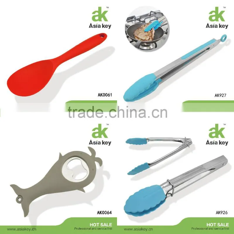 Easy To Clean Heat-Resistant Apple Green Food Tongs Silicone Kichen Tongs