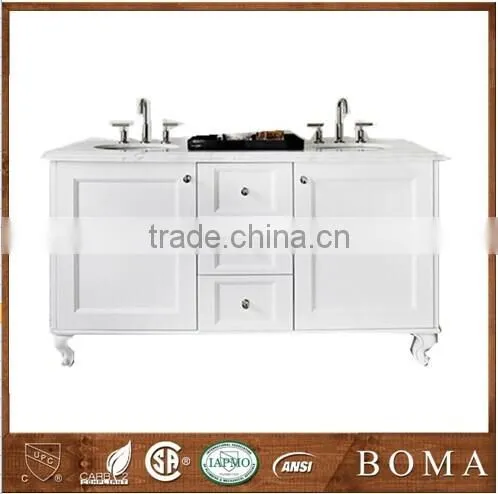 2016 Fantastic Modern Design Solid Wood Dual Sink Bathroom Vanity