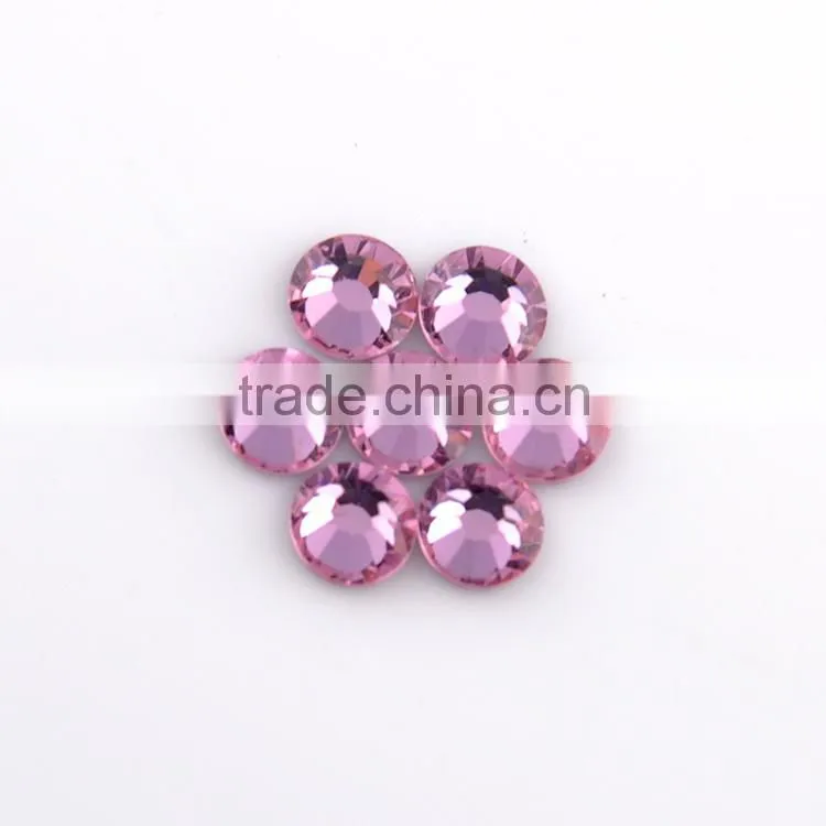 Wholesale Rose color Non hotfix flatback crystal rhinestone for decoration