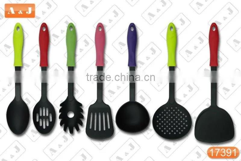 7 PCS Nylon Kitchen Tools Set with Colorful Handle