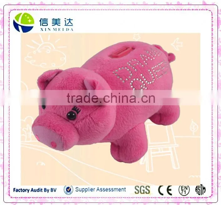 Cuddly piggy bank plush toy pig money-box toys for kids