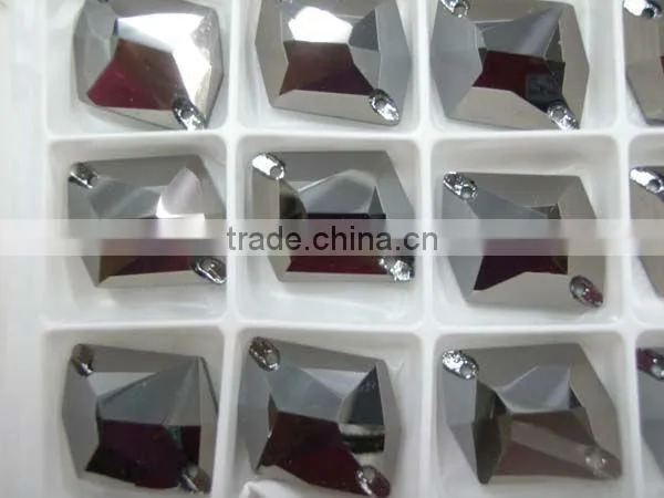 Hot seller wholesale sew-on crystal cosmic shape 20x16mm hematite color
