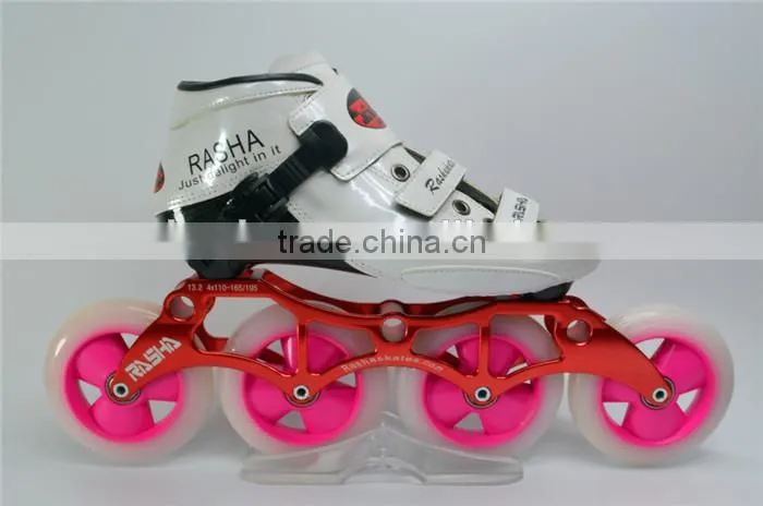Rasha india speed skate roller skates OEM LOGO skate wheel high quality leather