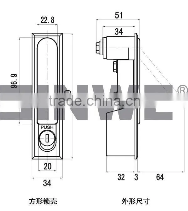 black zinc electrical door panel electromechanical lock