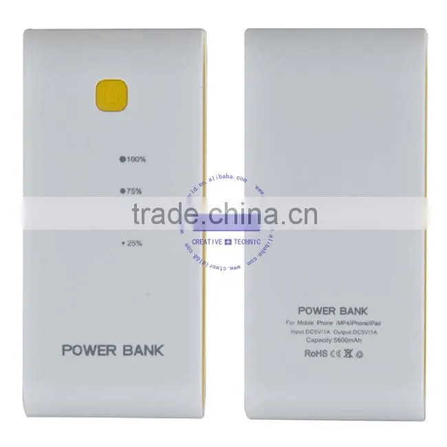 C&T 5600mAh Backup Charger Portable Power Bank Pack External Battery with Built-In Flashlight for cell phone