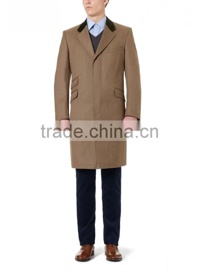 2014 new style 100% cashmere classic camel tailor made coat