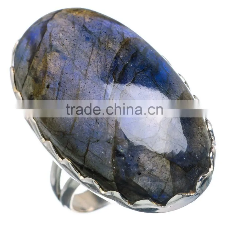 Natural Labradorite ring 92.5 sterling silver jewellery