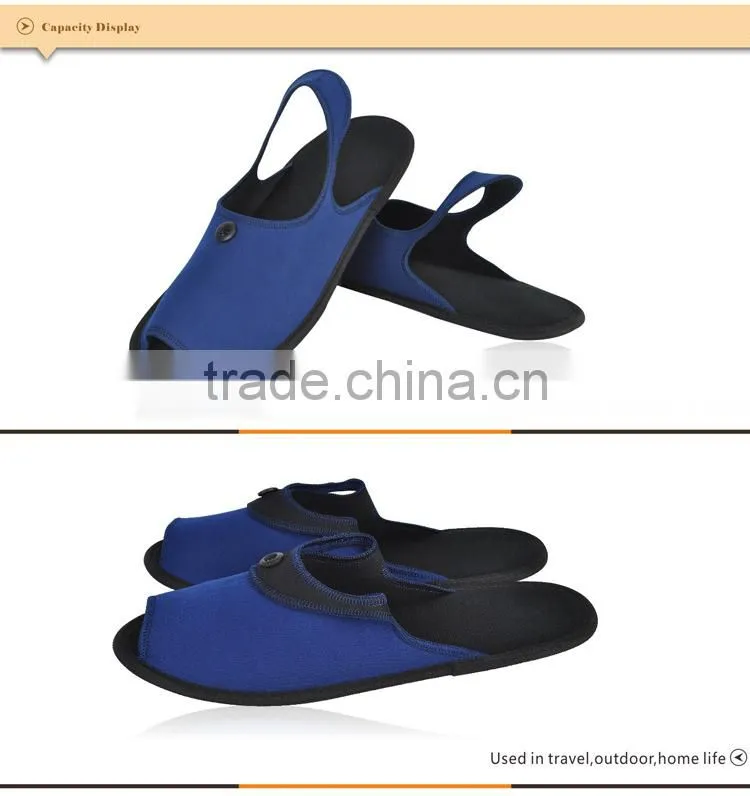 Authentic Business Portable Folding Travel Slippers Unisex Indoor Waterproof Material Slippers
