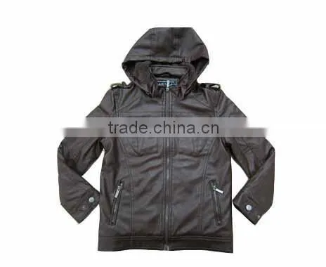 Apparel stockslots Kids Washed PU Jacket Boys Jacket kids clothes