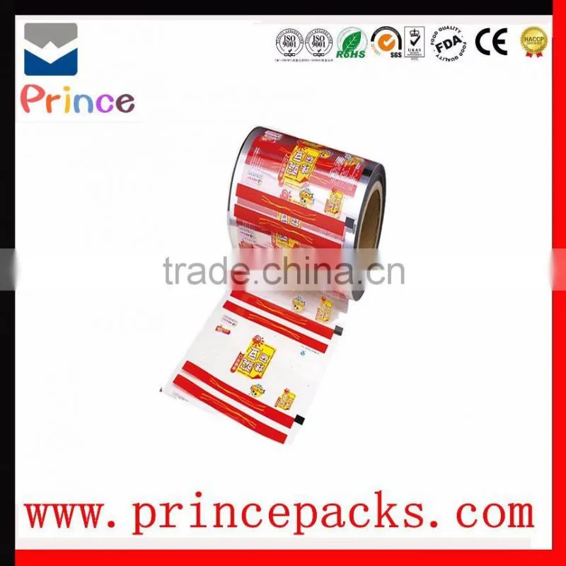 Plastic food packaging film printing film roll for cake/bresd/biscuit/candy/coffee/sugar