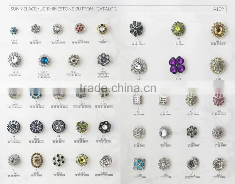 Made in Taiwan Crystal Star Rhinestone Button