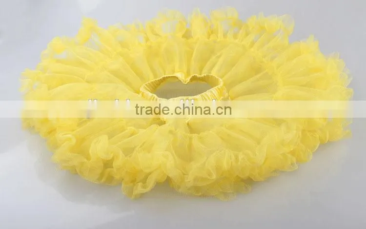 Yellow Ruffled Tutu Skirt For Children Girls