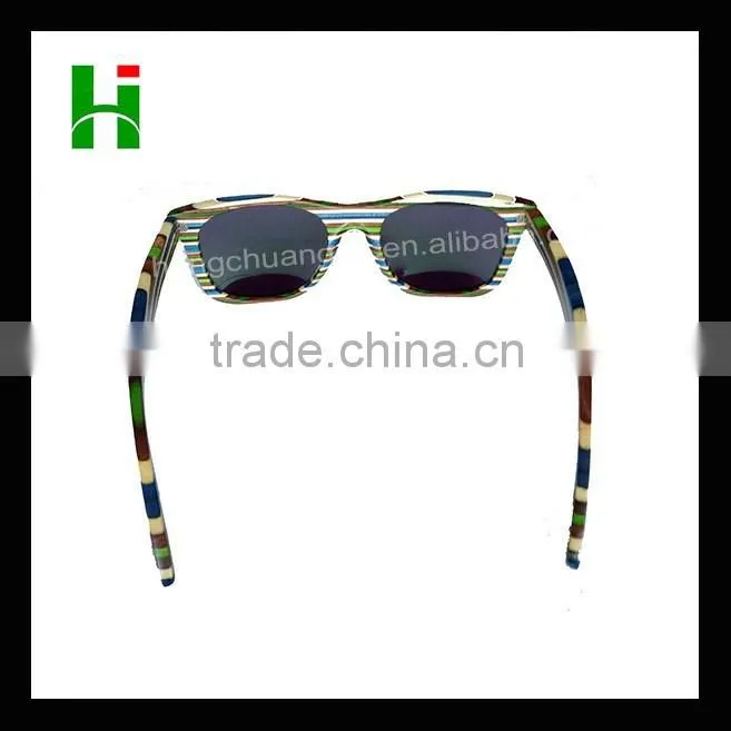 Skateboard fashion wood sunglasses
