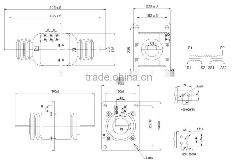 LA-10(LFZ1-10, LFZB1-10) wall through type current transformer 10kv from yueqing