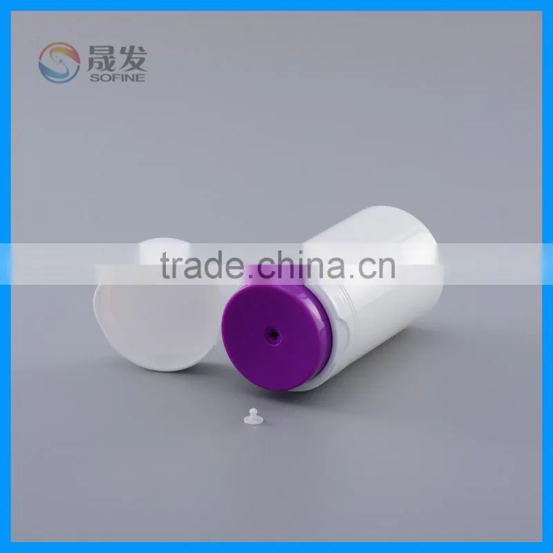 Plastic cosmetic airless bottle with flip cap