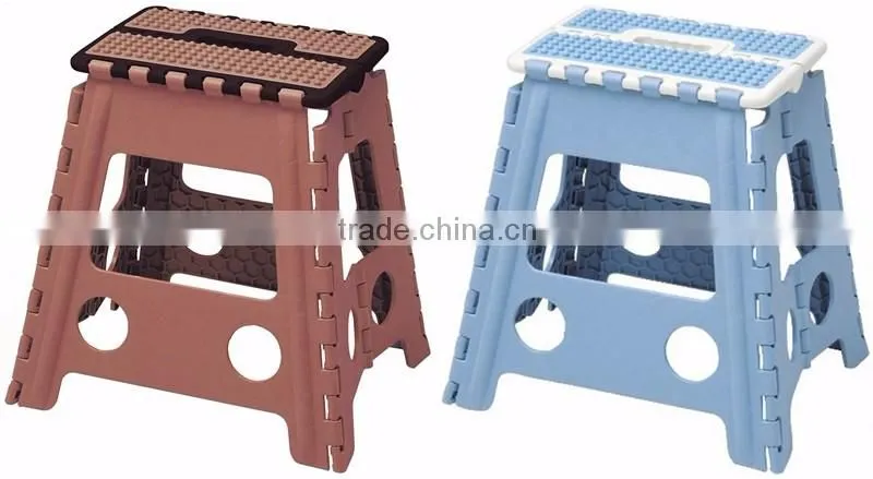 Wooden folding step stool, plastic foldable travel stool, modern plastic folding stool